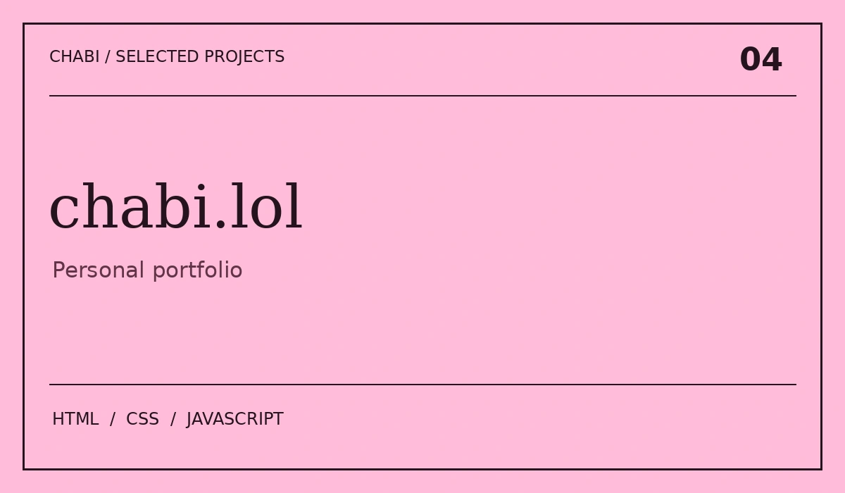 chabi.lol project cover: Personal portfolio