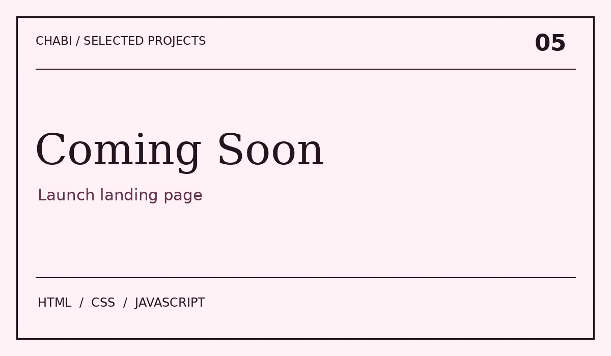 Coming Soon project cover: Launch landing page
