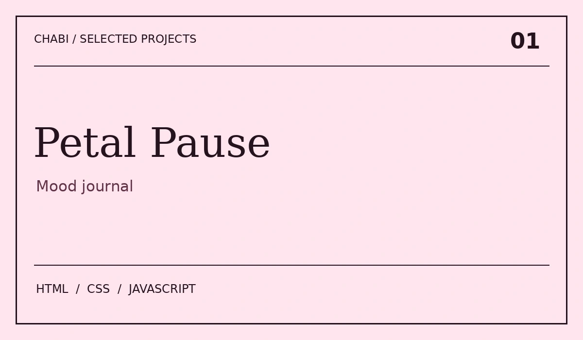 Petal Pause project cover: Mood journal