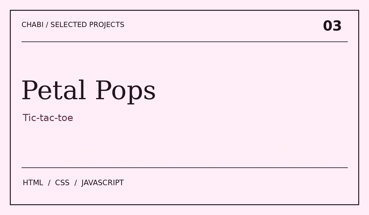 Petal Pops project cover: Tic-tac-toe