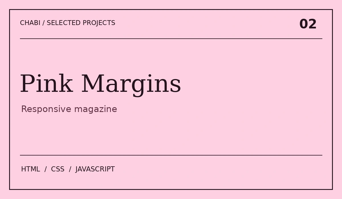 Pink Margins project cover: Responsive magazine